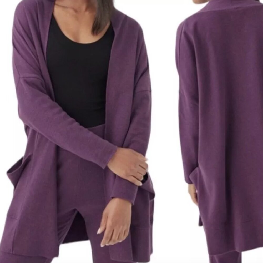 Pact Women's Purple Cardigan Sweater